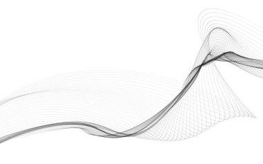 Beyaz zemin üzerinde tek renkli dalga çizgileri olan soyut bir arkaplan. Modern teknoloji arka planı.