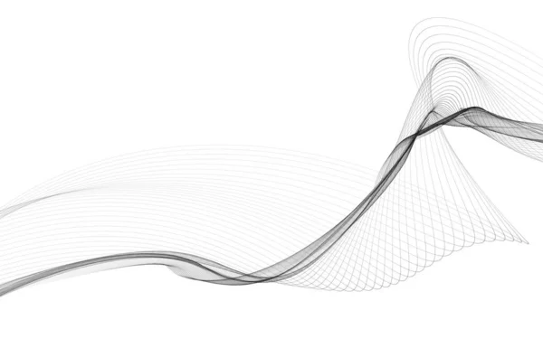 Абстрактный Фон Монохромными Волновыми Линиями Белом Фоне Современные Технологии — стоковое фото