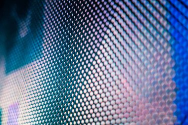 Yakın plan LED bulanık ekran. LED yumuşak odak arkaplanı. Tasarım için soyut arkaplan ideali.