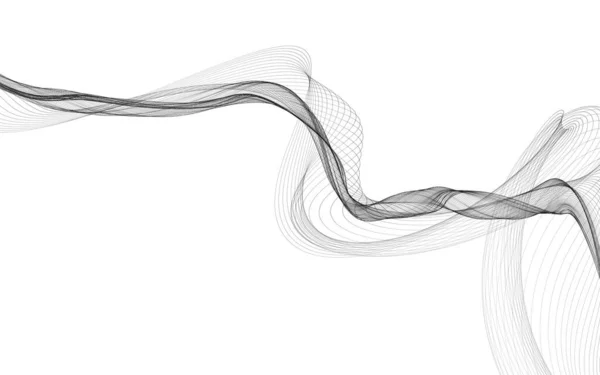 Abstrakter Hintergrund Mit Monochromen Wellenlinien Auf Weißem Hintergrund Hintergrund Moderner — Stockfoto