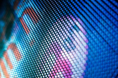 Yakın plan LED bulanık ekran. LED yumuşak odak arkaplanı. Tasarım için soyut arkaplan ideali.