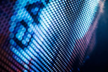 Yakın plan LED bulanık ekran. LED yumuşak odak arkaplanı. Tasarım için soyut arkaplan ideali.