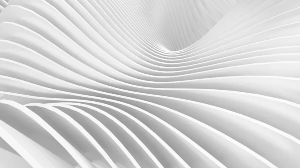 Soyut Eğri Şekiller. Beyaz Dairesel Arkaplan. Soyut arkaplan. 3d illüstrasyon