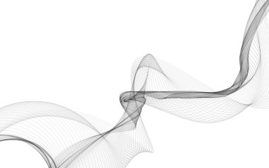 Beyaz zemin üzerinde tek renkli dalga çizgileri olan soyut bir arkaplan. Modern teknoloji arka planı.