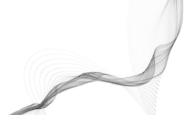 Beyaz zemin üzerinde tek renkli dalga çizgileri olan soyut bir arkaplan. Modern teknoloji arka planı.