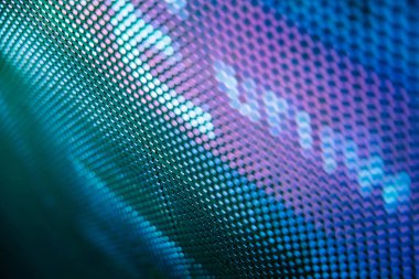 Yakın plan LED bulanık ekran. LED yumuşak odak arkaplanı. Tasarım için soyut arkaplan ideali.