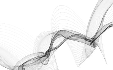 Beyaz zemin üzerinde tek renkli dalga çizgileri olan soyut bir arkaplan. Modern teknoloji arka planı.