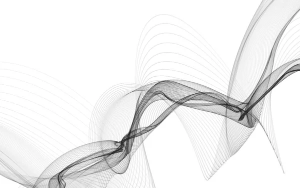 Абстрактный Фон Монохромными Волновыми Линиями Белом Фоне Современные Технологии — стоковое фото