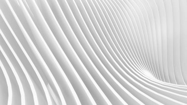 Soyut Eğri Şekiller. Beyaz Dairesel Arkaplan. Soyut arkaplan. 3d illüstrasyon