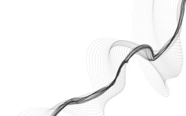 Beyaz zemin üzerinde tek renkli dalga çizgileri olan soyut bir arkaplan. Modern teknoloji arka planı.