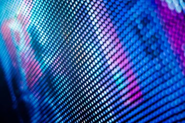 Yakın plan LED bulanık ekran. LED yumuşak odak arkaplanı. Tasarım için soyut arkaplan ideali.