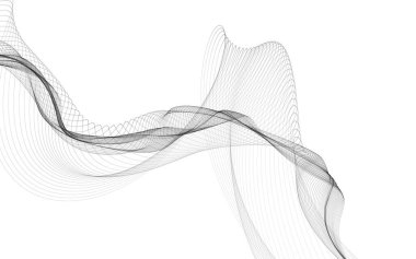 Beyaz zemin üzerinde tek renkli dalga çizgileri olan soyut bir arkaplan. Modern teknoloji arka planı.