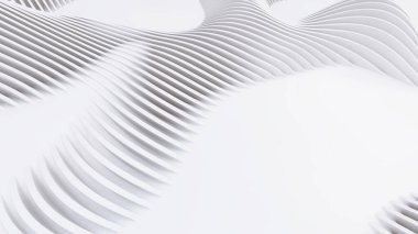 Soyut Eğri Şekiller. Beyaz Dairesel Arkaplan. Soyut arkaplan. 3d illüstrasyon