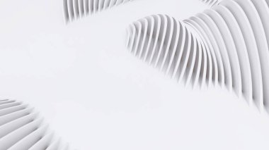 Soyut Eğri Şekiller. Beyaz Dairesel Arkaplan. Soyut arkaplan. 3d illüstrasyon