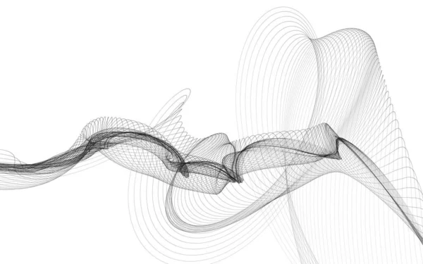 Абстрактный Фон Монохромными Волновыми Линиями Белом Фоне Современные Технологии — стоковое фото