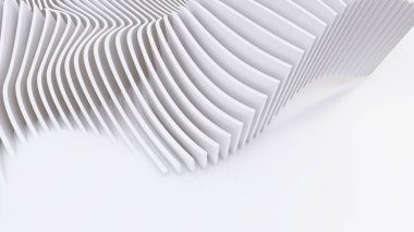 Soyut Eğri Şekiller. Beyaz Dairesel Arkaplan. Soyut arkaplan. 3d illüstrasyon