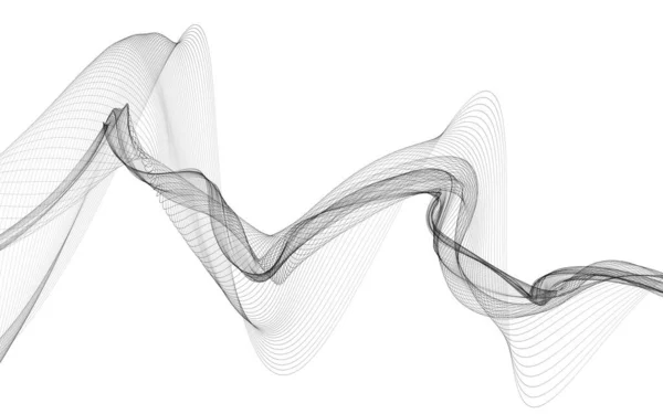 Абстрактный Фон Монохромными Волновыми Линиями Белом Фоне Современные Технологии — стоковое фото