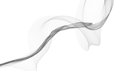 Beyaz zemin üzerinde tek renkli dalga çizgileri olan soyut bir arkaplan. Modern teknoloji arka planı.