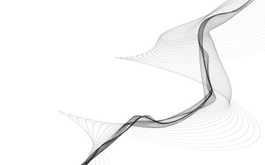 Beyaz zemin üzerinde tek renkli dalga çizgileri olan soyut bir arkaplan. Modern teknoloji arka planı.