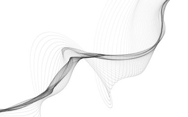 Beyaz zemin üzerinde tek renkli dalga çizgileri olan soyut bir arkaplan. Modern teknoloji arka planı.