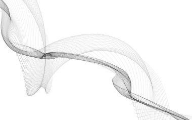 Beyaz zemin üzerinde tek renkli dalga çizgileri olan soyut bir arkaplan. Modern teknoloji arka planı.