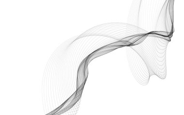 Beyaz zemin üzerinde tek renkli dalga çizgileri olan soyut bir arkaplan. Modern teknoloji arka planı.