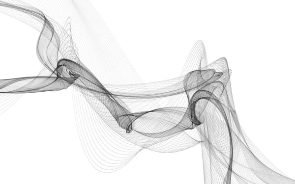 Абстрактний Фон Монохромними Хвильовими Лініями Білому Тлі Сучасні Технології Фону — стокове фото