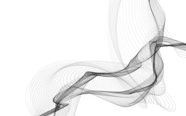 Beyaz zemin üzerinde tek renkli dalga çizgileri olan soyut bir arkaplan. Modern teknoloji arka planı.