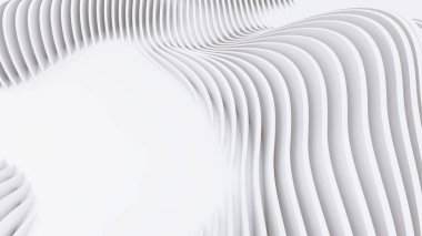 Soyut Eğri Şekiller. Beyaz Dairesel Arkaplan. Soyut arkaplan. 3d illüstrasyon
