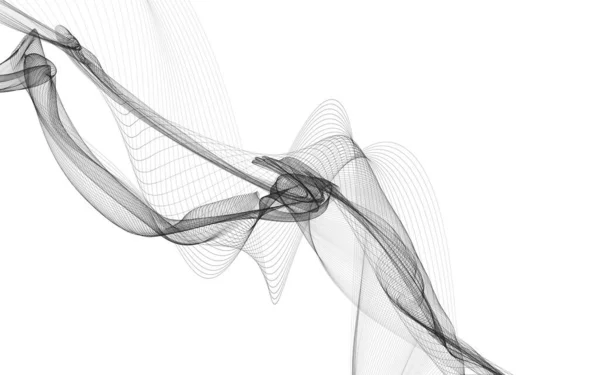 白地に単色の波線を持つ抽象的な背景 現代技術の背景 — ストック写真