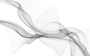 Beyaz zemin üzerinde tek renkli dalga çizgileri olan soyut bir arkaplan. Modern teknoloji arka planı.