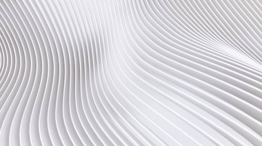 Soyut Eğri Şekiller. Beyaz Dairesel Arkaplan. Soyut arkaplan. 3d illüstrasyon