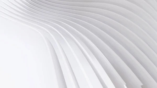 Soyut Eğri Şekiller. Beyaz Dairesel Arkaplan. Soyut arkaplan. 3d illüstrasyon