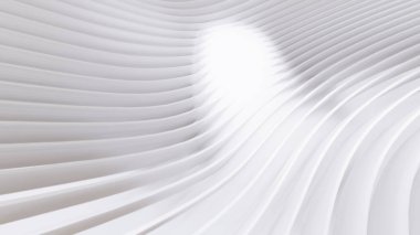 Soyut Eğri Şekiller. Beyaz Dairesel Arkaplan. Soyut arkaplan. 3d illüstrasyon