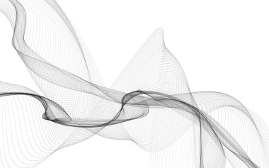 Beyaz zemin üzerinde tek renkli dalga çizgileri olan soyut bir arkaplan. Modern teknoloji arka planı.