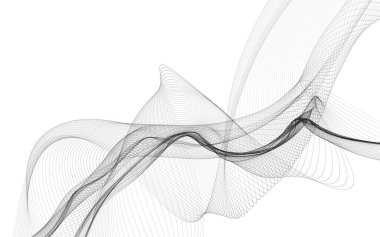Beyaz zemin üzerinde tek renkli dalga çizgileri olan soyut bir arkaplan. Modern teknoloji arka planı.