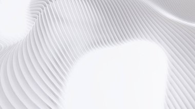 Soyut Eğri Şekiller. Beyaz Dairesel Arkaplan. Soyut arkaplan. 3d illüstrasyon
