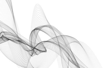 Beyaz zemin üzerinde tek renkli dalga çizgileri olan soyut bir arkaplan. Modern teknoloji arka planı.