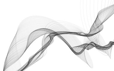 Beyaz zemin üzerinde tek renkli dalga çizgileri olan soyut bir arkaplan. Modern teknoloji arka planı.