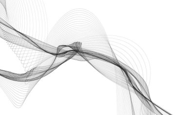 Beyaz zemin üzerinde tek renkli dalga çizgileri olan soyut bir arkaplan. Modern teknoloji arka planı.