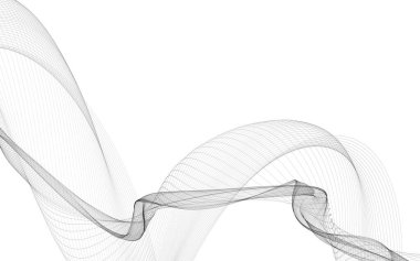 Beyaz zemin üzerinde tek renkli dalga çizgileri olan soyut bir arkaplan. Modern teknoloji arka planı.