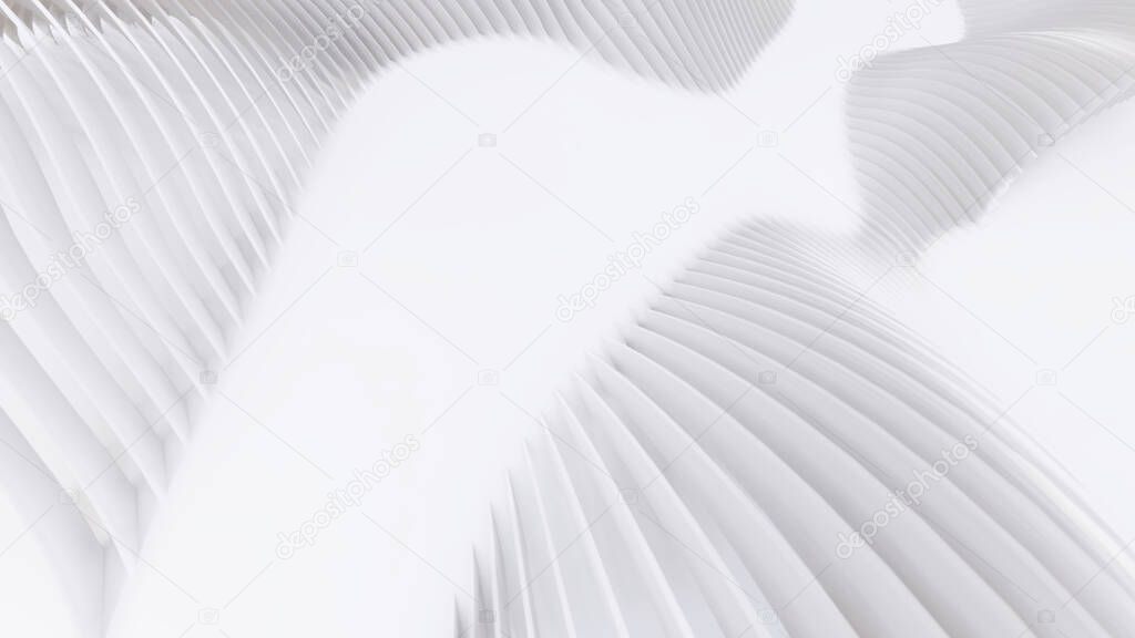 Abstract Curved Shapes. White Circular Background. Abstract background. 3d illustration