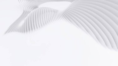 Soyut Eğri Şekiller. Beyaz Dairesel Arkaplan. Soyut arkaplan. 3d illüstrasyon