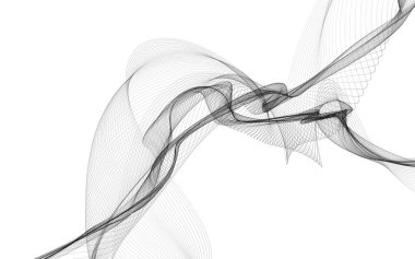 Beyaz zemin üzerinde tek renkli dalga çizgileri olan soyut bir arkaplan. Modern teknoloji arka planı.