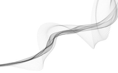 Beyaz zemin üzerinde tek renkli dalga çizgileri olan soyut bir arkaplan. Modern teknoloji arka planı.