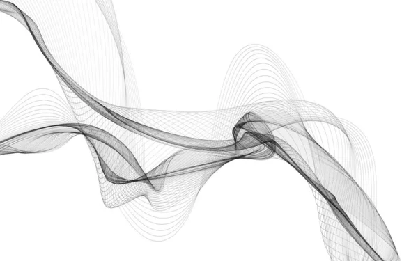 Абстрактний Фон Монохромними Хвильовими Лініями Білому Тлі Сучасні Технології Фону — стокове фото