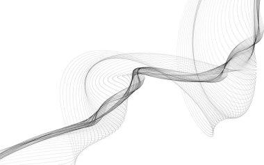 Beyaz zemin üzerinde tek renkli dalga çizgileri olan soyut bir arkaplan. Modern teknoloji arka planı.