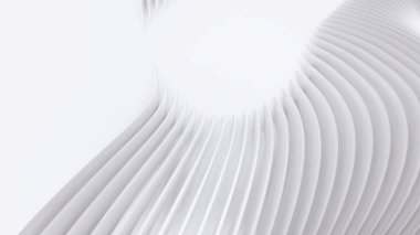 Soyut Eğri Şekiller. Beyaz Dairesel Arkaplan. Soyut arkaplan. 3d illüstrasyon