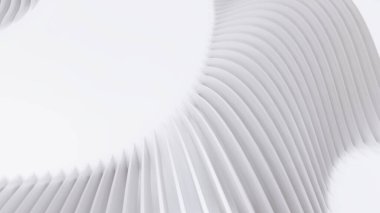 Soyut Eğri Şekiller. Beyaz Dairesel Arkaplan. Soyut arkaplan. 3d illüstrasyon