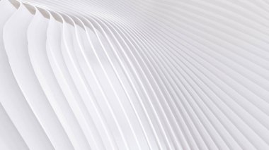 Soyut Eğri Şekiller. Beyaz Dairesel Arkaplan. Soyut arkaplan. 3d illüstrasyon